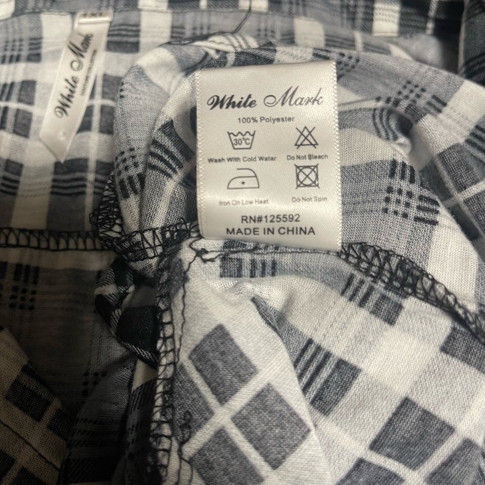 White Mark Monochrome Plaid Shirt Dress - Picture 6 of 6